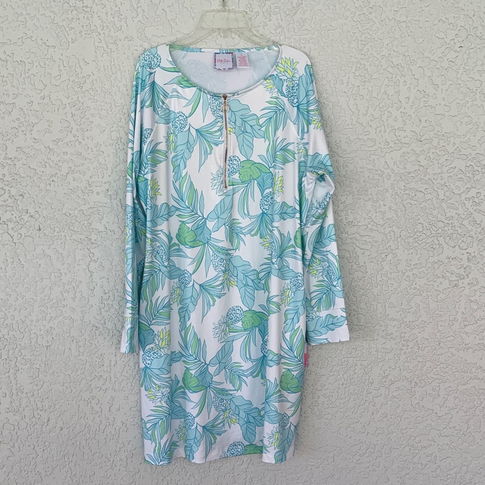 Stella Parker Floral Print Long Sleeve Dress UPF 30+ protection size L